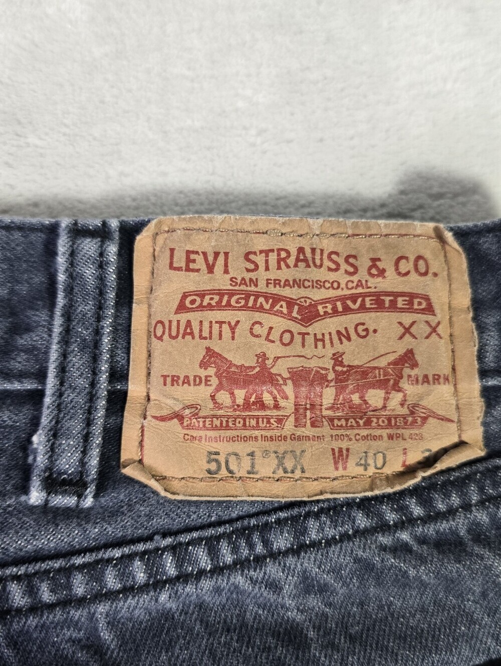 VTG Y2K Levi’s 501 XX Black Jeans Actual Sz 36x28 Classic Button Fly Design - Picture 6 of 11